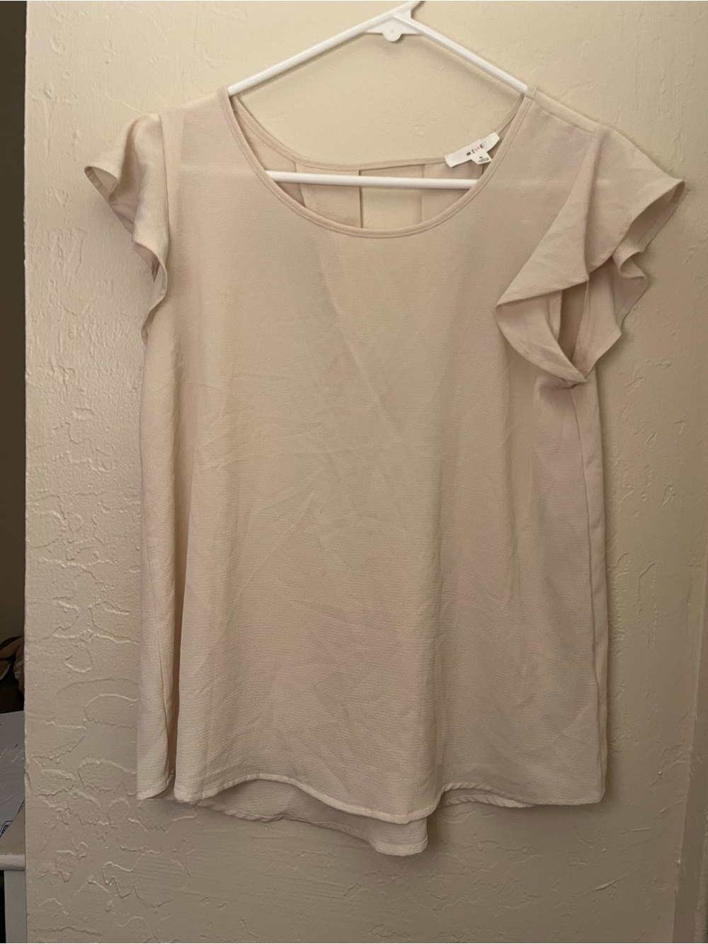 mine Cream Ruffle Sleeve Blouse